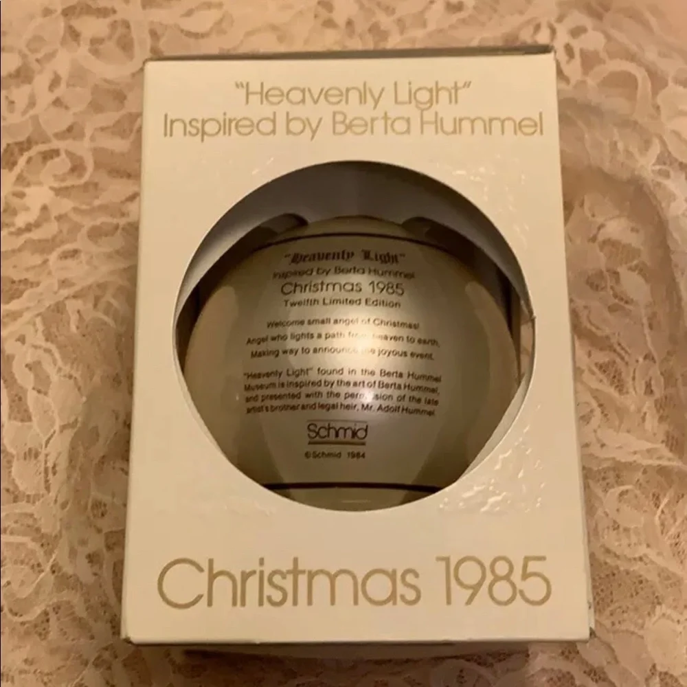 1985 Schmid Christmas Ornament Heavenly Light Sister Berta Hummel new collected